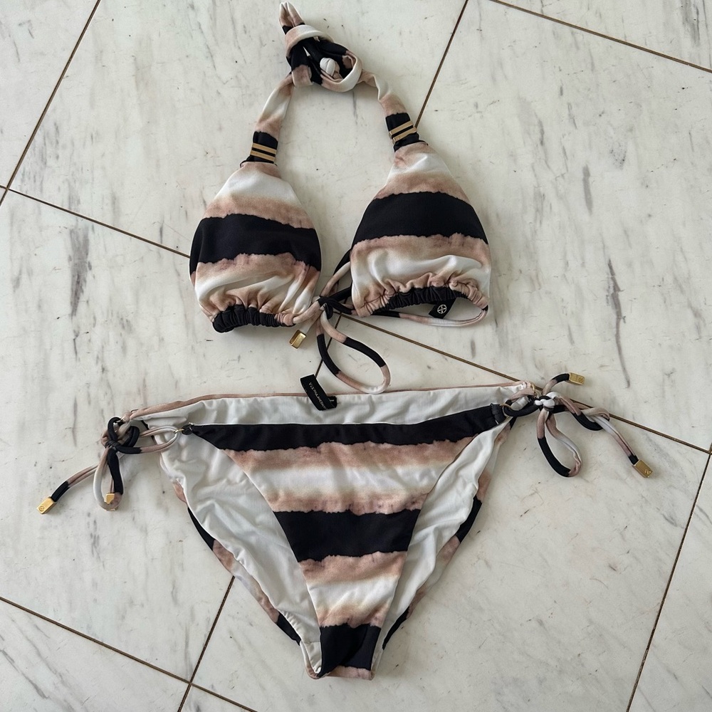 ViX Paula Hermanny Bia Tube Top & Tie Bottom Bikini - Striped